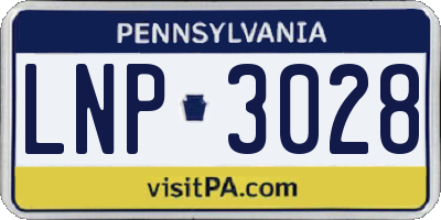 PA license plate LNP3028