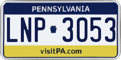 PA license plate LNP3053