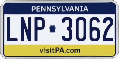 PA license plate LNP3062