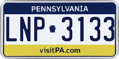 PA license plate LNP3133