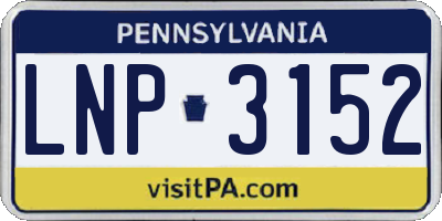 PA license plate LNP3152