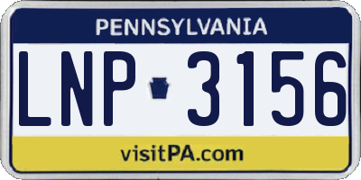 PA license plate LNP3156