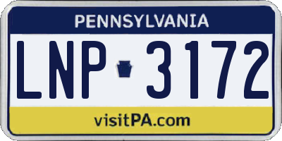 PA license plate LNP3172