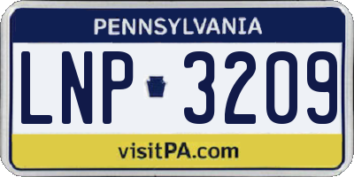 PA license plate LNP3209