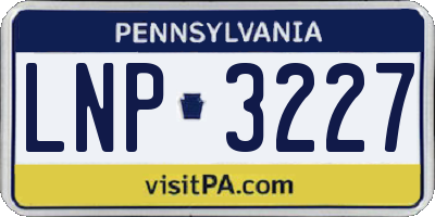 PA license plate LNP3227