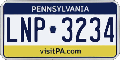PA license plate LNP3234