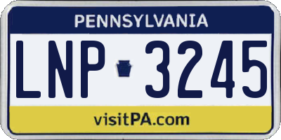 PA license plate LNP3245