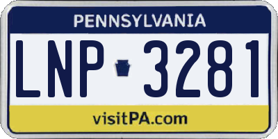 PA license plate LNP3281