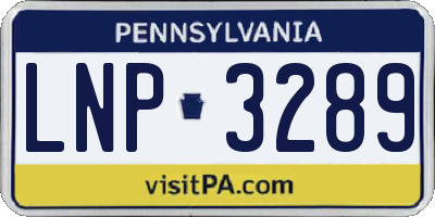 PA license plate LNP3289