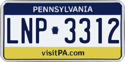 PA license plate LNP3312