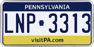 PA license plate LNP3313