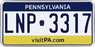 PA license plate LNP3317