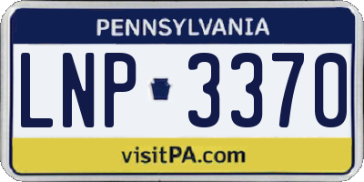 PA license plate LNP3370