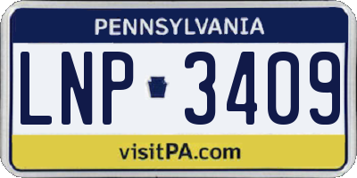 PA license plate LNP3409