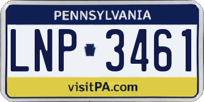 PA license plate LNP3461