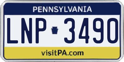 PA license plate LNP3490