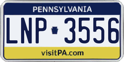 PA license plate LNP3556