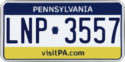 PA license plate LNP3557