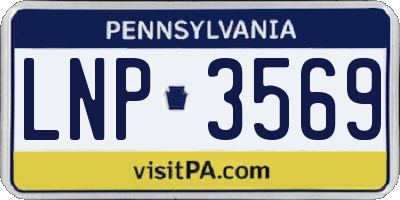 PA license plate LNP3569