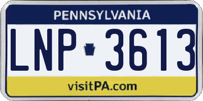 PA license plate LNP3613