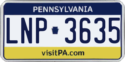 PA license plate LNP3635