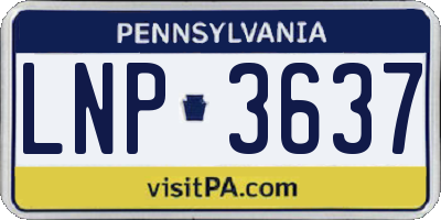 PA license plate LNP3637