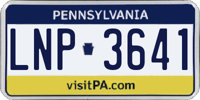 PA license plate LNP3641