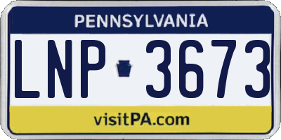 PA license plate LNP3673