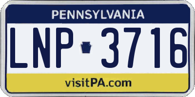 PA license plate LNP3716