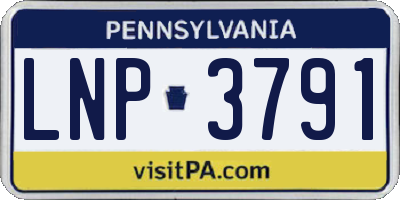 PA license plate LNP3791