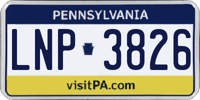 PA license plate LNP3826