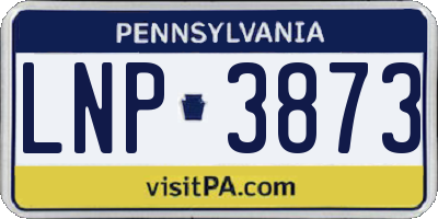 PA license plate LNP3873