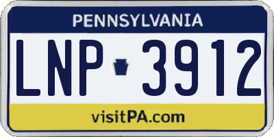 PA license plate LNP3912