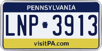 PA license plate LNP3913