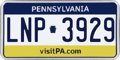 PA license plate LNP3929