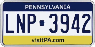 PA license plate LNP3942