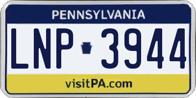 PA license plate LNP3944