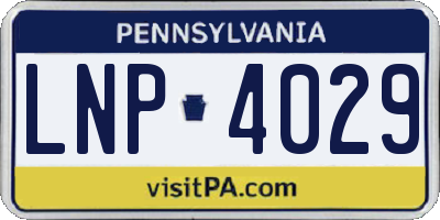 PA license plate LNP4029