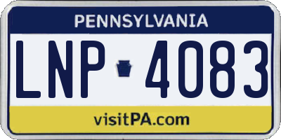 PA license plate LNP4083