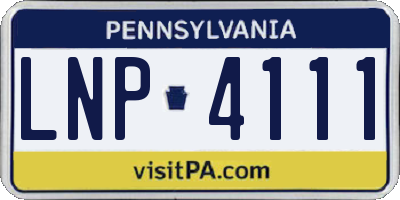 PA license plate LNP4111