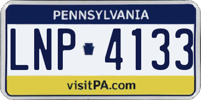 PA license plate LNP4133