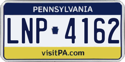 PA license plate LNP4162