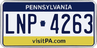 PA license plate LNP4263
