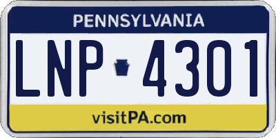 PA license plate LNP4301