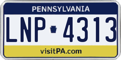 PA license plate LNP4313
