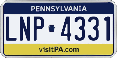 PA license plate LNP4331