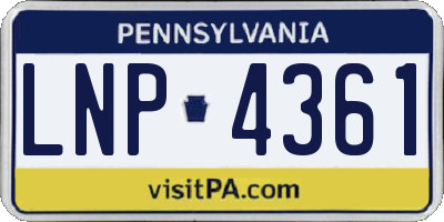 PA license plate LNP4361