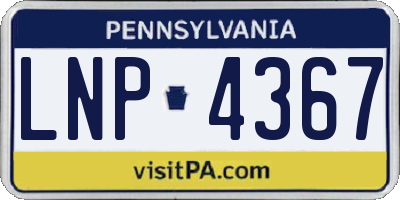 PA license plate LNP4367
