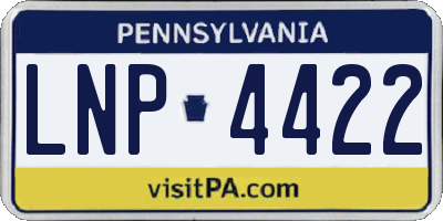PA license plate LNP4422