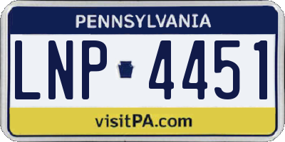 PA license plate LNP4451